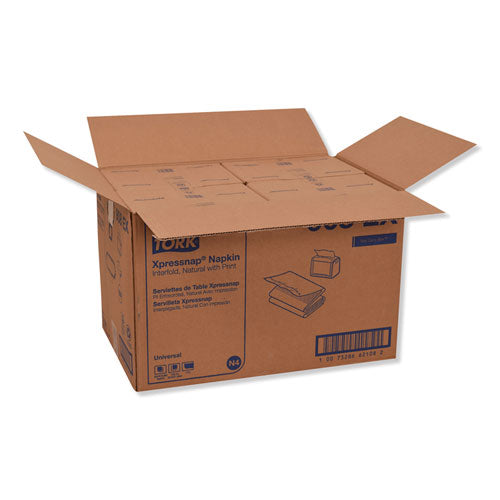 Image of Tork® Xpressnap Interfold Dispenser Napkins, 1-Ply, 13 X 8.5, Natural, 500/pack, 12 Packs/carton