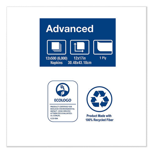 Image of Tork® D802A Advanced Masterfold Dispenser Napkins, 1-Ply, 12 x 17, White, 6,000/Carton