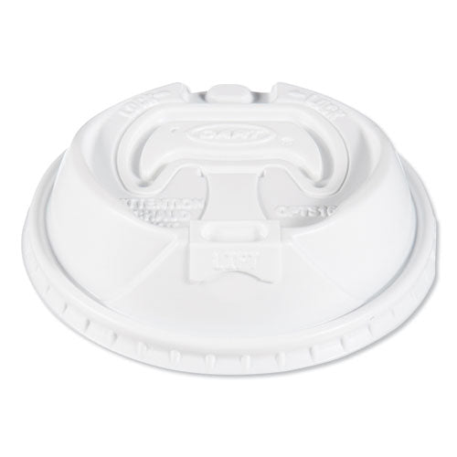 Image of Dart® OPT316 Optima Reclosable Lids for Hot Paper Cups, Fits 10 oz to 24 oz Hot Cups, Plastic, White, 1,000/Carton