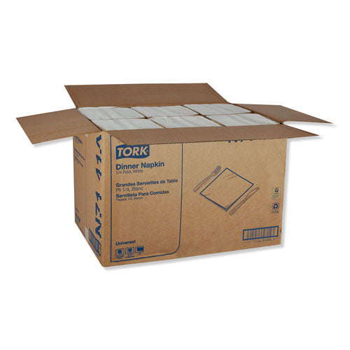 Image of Tork® N7141A Universal Dinner Napkins, 1-Ply, 17 x 17, 1/4 Fold, White, 4008/Carton