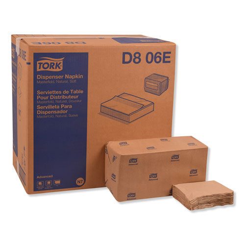 Image of Tork® D806E Advanced Masterfold Dispenser Napkin, 1-Ply, 12 x 17, Natural, 500/Pack, 12 Packs/Carton