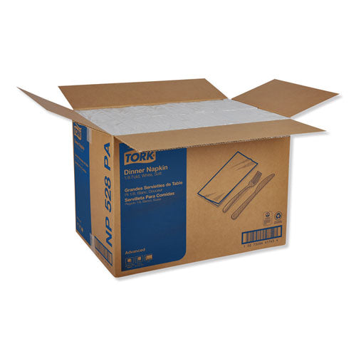 Image of Tork® NP528PA Advanced Dinner Napkins, 2-Ply, 15 x 17, 1/8 Fold, White, 100/PK, 28 PK/CT