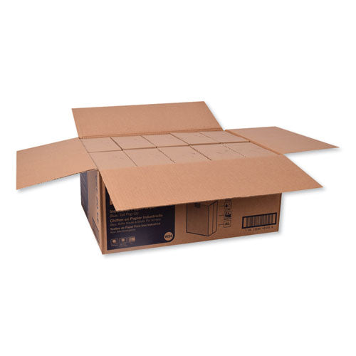 Image of Tork® 440245A Industrial Paper Wiper, 4-Ply, 8.54 x 16.5, Unscented, Blue, 90 Towels/Box, 10 Boxes/Carton