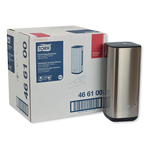 Image of Tork® 466100 Image Design Foam Skincare Automatic Dispenser With Intuition Sensor, 1 L, 4.5 X 5.12 X 10.62, Stainless Steel