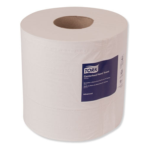 Image of Tork® 121204 Centerfeed Hand Towel, 2-Ply, 7.6 X 11.8, White, 600/roll, 6 Rolls/carton