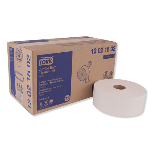 Image of Tork® 12021502 Advanced Jumbo Bath Tissue, Septic Safe, 2-Ply, 3.48" x 1,600 ft, White, 6 Rolls/Carton