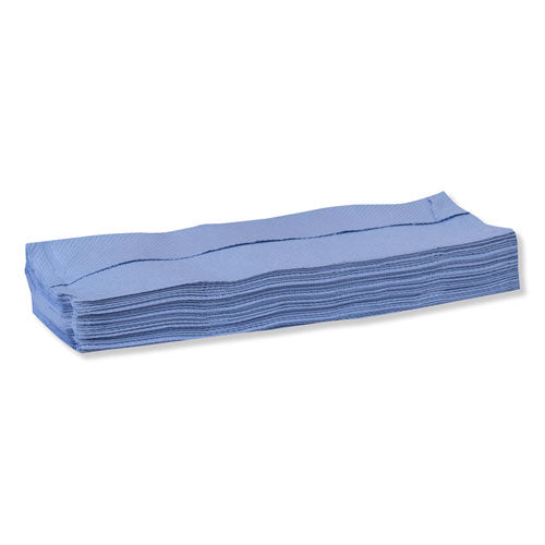 Image of Tork® 13247501 Industrial Paper Wiper, 4-Ply, 12.8 x 16.5, Unscented, Blue, 180/Carton