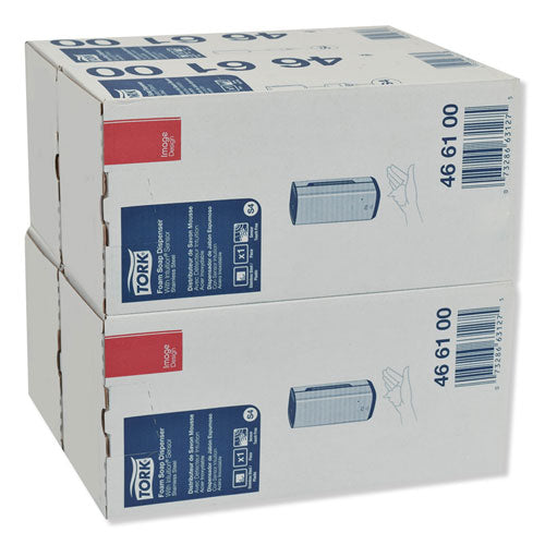 Image of Tork® 466100 Image Design Foam Skincare Automatic Dispenser With Intuition Sensor, 1 L, 4.5 X 5.12 X 10.62, Stainless Steel
