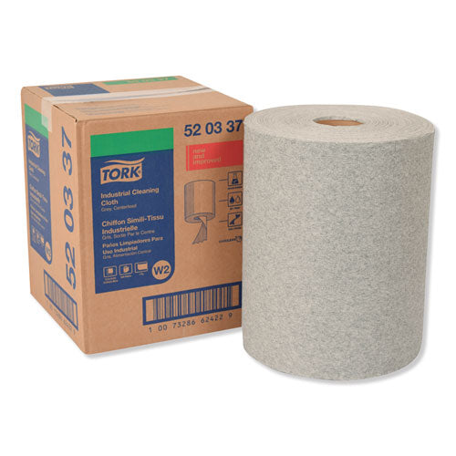 Image of Tork® 520337 Industrial Cleaning Cloths, 1-Ply, 12.6 X 10, Gray, 500 Wipes/roll