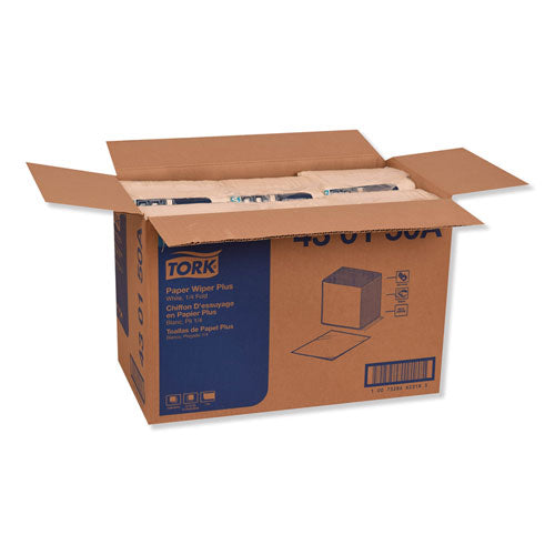 Image of Tork® 430150A Paper Wiper Plus, 12.5 X 13, White, 1/4 Fold, 90/pack, 12 Packs/carton