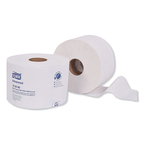 Image of Tork® 162090 Advanced Bath Tissue Roll with OptiCore, Septic Safe, 2-Ply, White, 865 Sheets/Roll, 36 Rolls/Carton