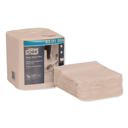 Image of Tork® 430150A Paper Wiper Plus, 12.5 X 13, White, 1/4 Fold, 90/pack, 12 Packs/carton