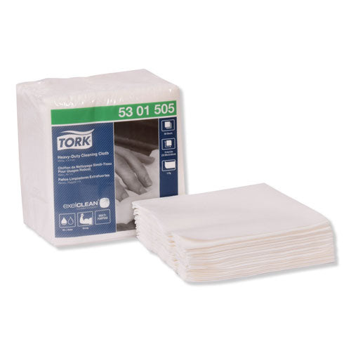 Image of Tork® 5301505 Heavy-Duty Cleaning Cloth, 12.6 X 13, White, 50/pack, 6 Packs/carton