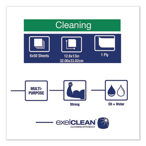 Image of Tork® 5301505 Heavy-Duty Cleaning Cloth, 12.6 X 13, White, 50/pack, 6 Packs/carton