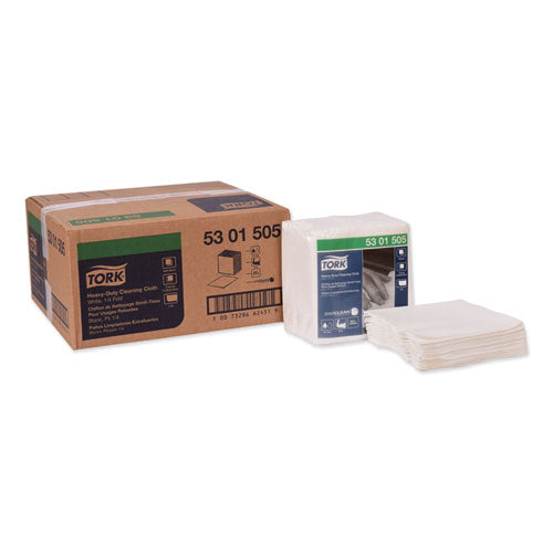 Image of Tork® 5301505 Heavy-Duty Cleaning Cloth, 12.6 X 13, White, 50/pack, 6 Packs/carton