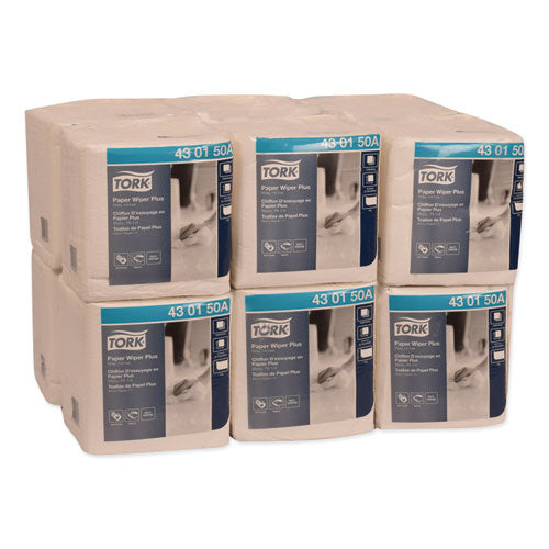 Image of Tork® 430150A Paper Wiper Plus, 12.5 X 13, White, 1/4 Fold, 90/pack, 12 Packs/carton