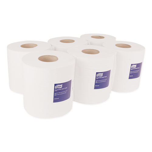 Image of Tork® 120932 Centerfeed Hand Towel, 2-Ply, 7.6 X 11.8, White, 500/roll, 6 Rolls/carton