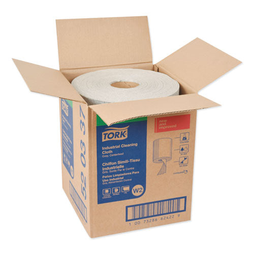 Image of Tork® 520337 Industrial Cleaning Cloths, 1-Ply, 12.6 X 10, Gray, 500 Wipes/roll