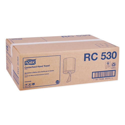 Image of Tork® RC530 Centerfeed Hand Towel, 2-Ply, 7.6 X 11.75, White, 530/roll, 6 Roll/carton
