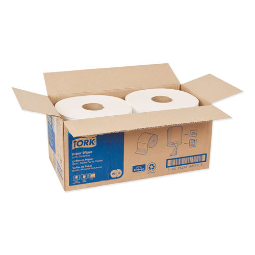 Image of Tork® 130211B Paper Wiper, Centerfeed, 2-Ply, 9 X 13, White, 800/roll, 2 Rolls/carton