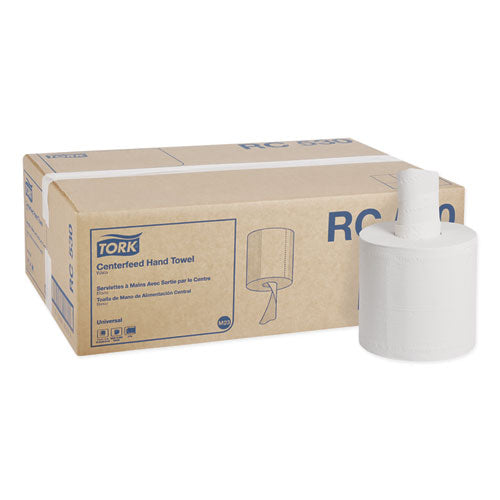 Image of Tork® RC530 Centerfeed Hand Towel, 2-Ply, 7.6 X 11.75, White, 530/roll, 6 Roll/carton