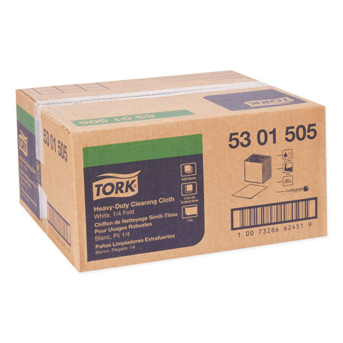 Image of Tork® 5301505 Heavy-Duty Cleaning Cloth, 12.6 X 13, White, 50/pack, 6 Packs/carton