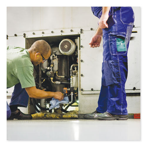 Image of Tork® 13247501 Industrial Paper Wiper, 4-Ply, 12.8 x 16.5, Unscented, Blue, 180/Carton