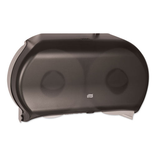 Image of Tork® 56TR Twin Jumbo Roll Bath Tissue Dispenser, 19.29 X 5.51 X 11.83, Smoke/gray