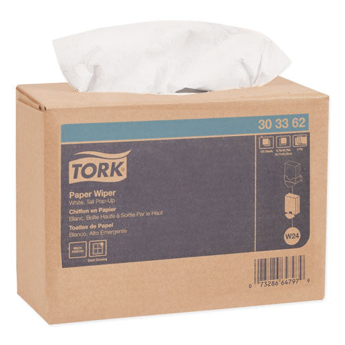 Image of Tork® 303362 Multipurpose Paper Wiper, 4-Ply, 9.75 x 16.75, White, 125/Box, 8 Boxes/Carton