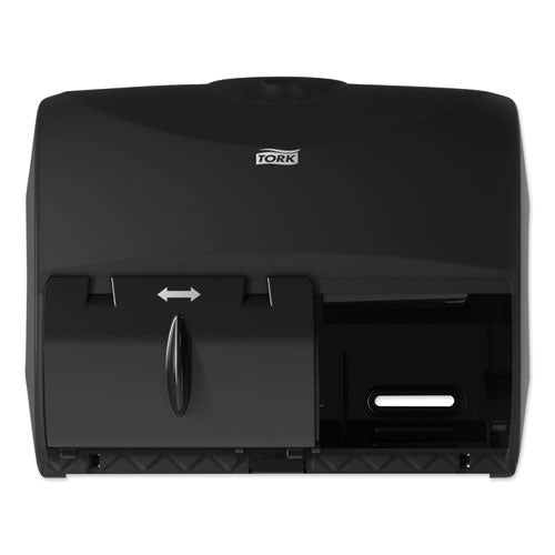 Image of Tork® 565728 Twin Bath Tissue Roll Dispenser For Opticore, 11.06 X 7.18 X 8.81, Black