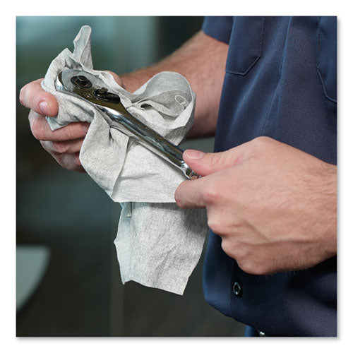 Image of Tork® 520337 Industrial Cleaning Cloths, 1-Ply, 12.6 X 10, Gray, 500 Wipes/roll