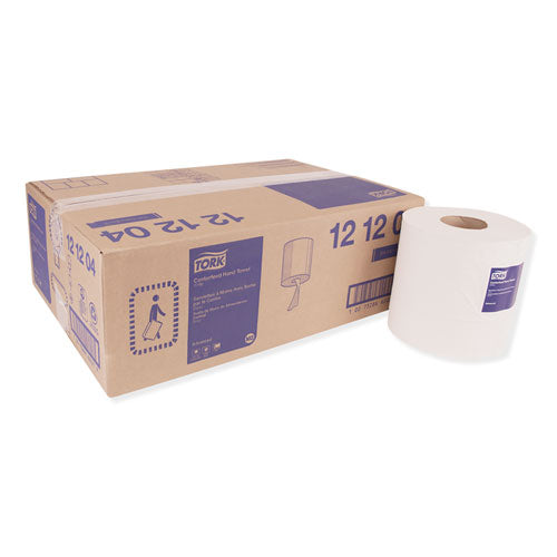 Image of Tork® 121204 Centerfeed Hand Towel, 2-Ply, 7.6 X 11.8, White, 600/roll, 6 Rolls/carton