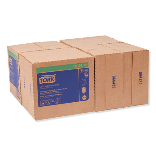 Image of Tork® 192475 Low-Lint Cleaning Cloth, 1-Ply, 9 x 16.5, Unscented, Turquoise, 100/Box, 8 Boxes/Carton