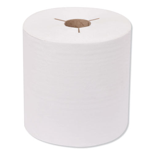 Image of Tork® 8030630 Premium Hand Towel Roll, Notched, 1-Ply, 8" x 600 ft, White, 720 Sheets/Roll, 6 Rolls/Carton