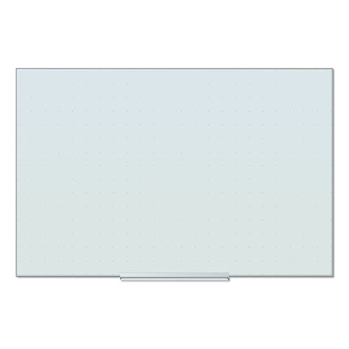 Image of U Brands 2798U00-01 Floating Glass Ghost Grid Dry Erase Board, 36" x 24" (Actual Size: 35" x 23"), White Surface
