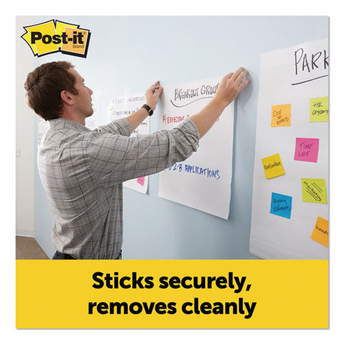 Image of Post-it® Easel Pads Super Sticky 577SS-2PK Vertical-Orientation Self-Stick Easel Pads, Unruled, (20) White 15" x 18" Sheets, 2/Pack
