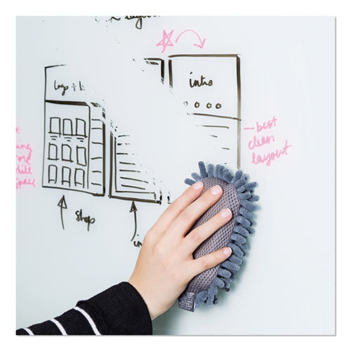 Image of U Brands 582U04-16 Microfiber Shag Dry Erase Board Eraser, 5" x 2.5" x 1", Blue Gray