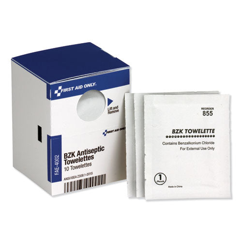 Image of First Aid Only FAE-4002 Smartcompliance Antiseptic Cleansing Wipes, 10/box