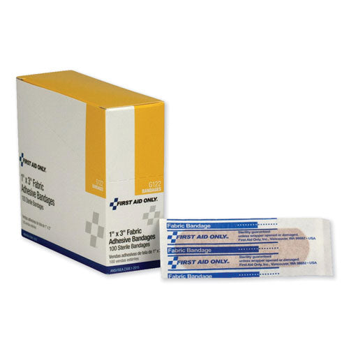 Image of First Aid Only G122 Fabric Bandages, 1 X 3, 100/box