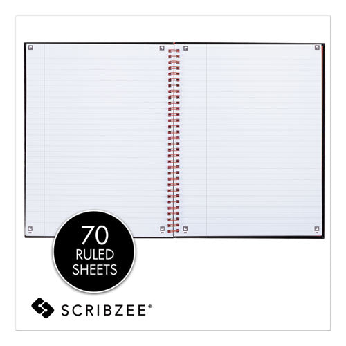 Image of Black n' Red K67030 Hardcover Twinwire Notebooks, SCRIBZEE Compatible, 1-Subject, Wide/Legal Rule, Black/Red Cover, (70) 11 x 8.5 Sheets