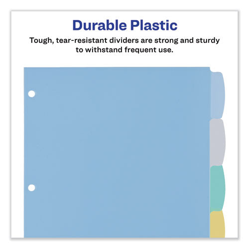 Image of Avery® 16171 Write and Erase Big Tab Durable Plastic Dividers, 3-Hole Punched, 8-Tab, 11 x 8.5, Assorted, 1 Set