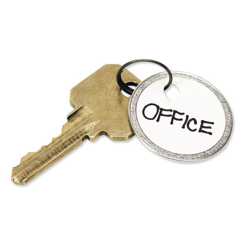 Image of Avery® 11025 Key Tags with Split Ring, 1.25" dia, White, 50/Pack