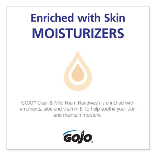 Image of GOJO® 8711-04 Clear and Mild Foam Handwash Refill, For ADX-7 Dispenser, Fragrance-Free, 700 mL, 4/Carton