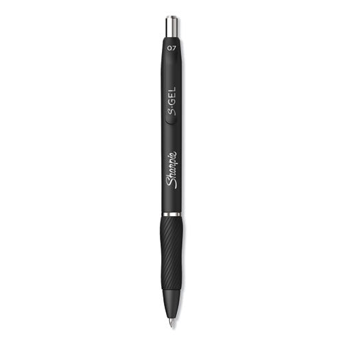 Image of Sharpie® S-Gel 2096159 S-Gel High-Performance Gel Pen, Retractable, Medium 0.7 Mm, Black Ink, Black Barrel, Dozen