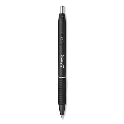 Image of Sharpie® S-Gel 2096155 S-GEL HIGH-PERFORMANCE GEL PEN, RETRACTABLE, BOLD 1 MM, BLACK INK, BLACK BARREL, 4/PACK