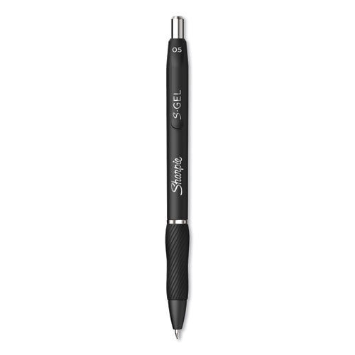 Image of Sharpie® S-Gel 2096145 S-Gel High-Performance Gel Pen, Retractable, Fine 0.5 Mm, Black Ink, Black Barrel, Dozen