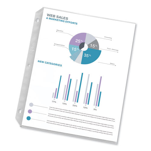 Image of Avery® 74131 Super Heavyweight Easy Load Non-Glare Sheet Protector, Side: 3-Hole Punched, Top Load 8.5 x 11 Insert, Clear Front, 50/Box
