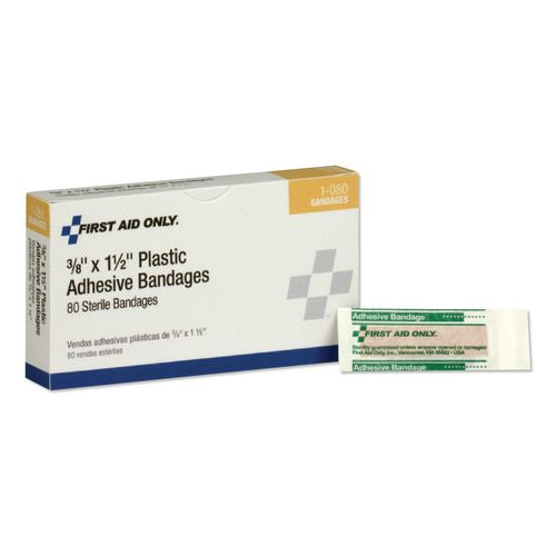 Image of First Aid Only 1-080 Smartcompliance Plastic Bandage, 0.38 X 1.5, 80/box