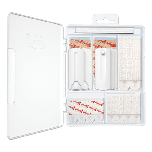 Image of Command 17213-ES Picture Hanging Kit, Assorted Sizes, Plastic, White/Clear, 1 lb; 4 lb; 5 lb Capacities 38 Pieces/Pack
