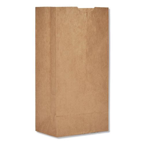Image of Ross & Wallace Paper Products 100304500PK/BL Grocery Paper Bags, 4# Size, 30# Basis Weight, 5" x 3.13" x 9.88", Kraft, 500/Bundle